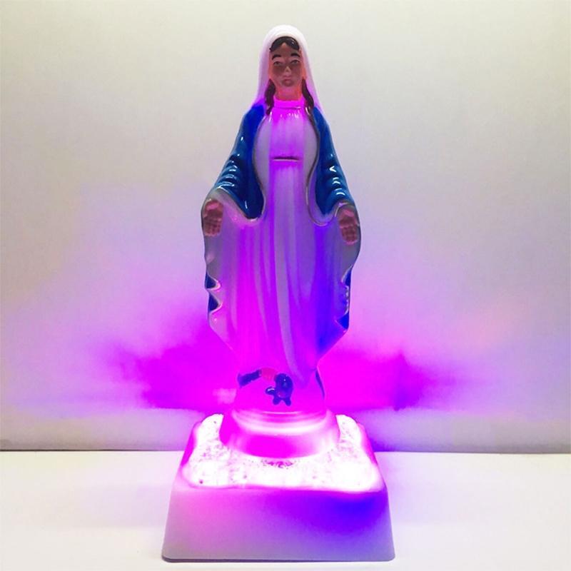 Acrylic LED Light Flashing Human Statue Collection Religious Gift Decor