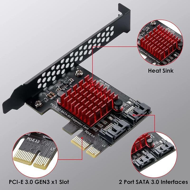 PCI Express Sata 3.0 Controller Card, 2-Port PCIe to Sata III 6GB / s Adapter