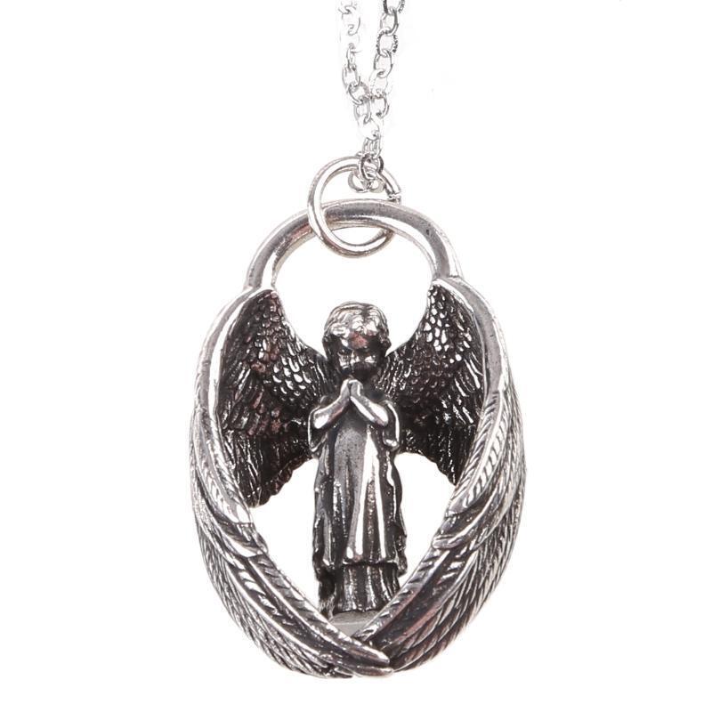 Huge Feather Angle Wings Pendant Necklace Copper Biker Fashion Chains For Men