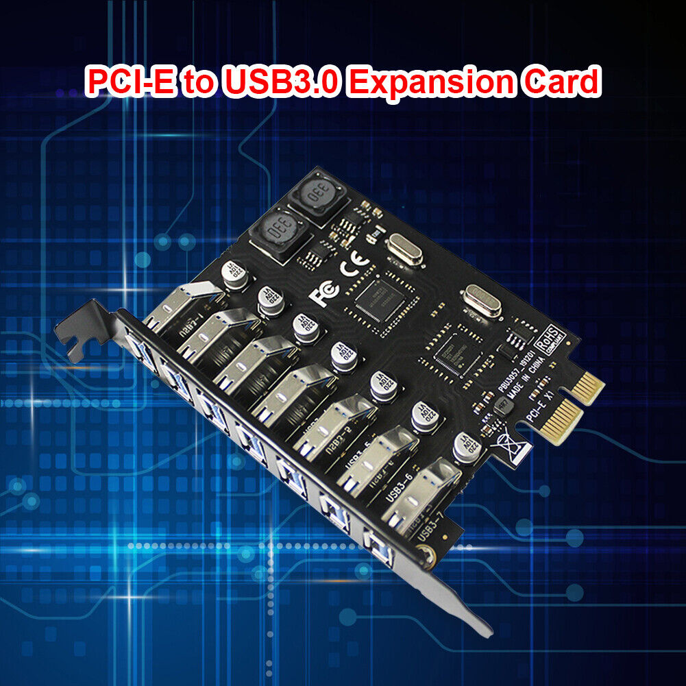 USB PCI-E Expansion Card High Speed 7 Ports USB 3.0 PCI Express HUB Adapter