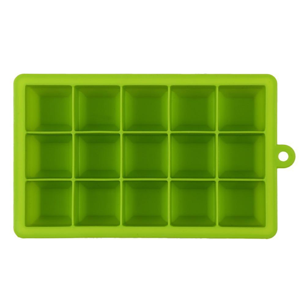 DIY Creative Big Ice Cube Mold Square Shape Silicone Ice Tray Green