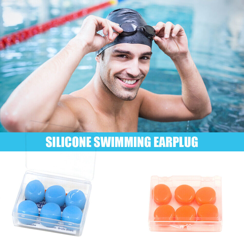 Soft Swimming Earplugs Water Waterproof Silicone Diving Supplies (Orange)