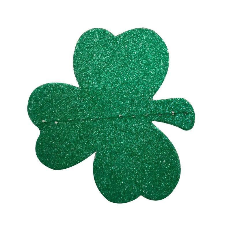 St Patrick's Day Paper Clover Garland Banner Green Shamrock Glitter Paper