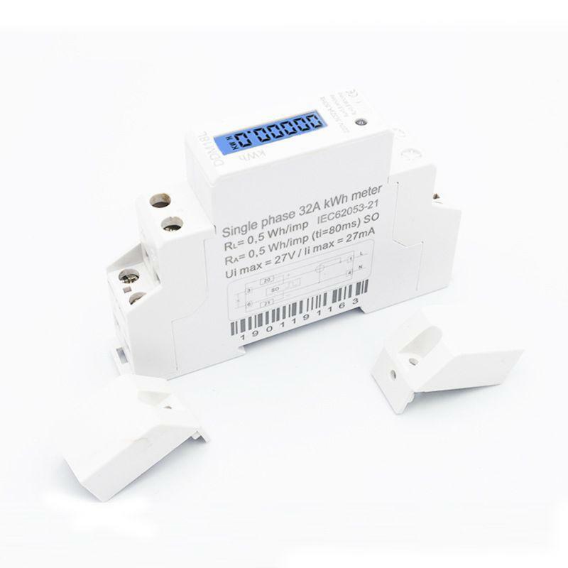 LCD Digital Single Phase Din Rail Electricity Power Consumption Energy Meter