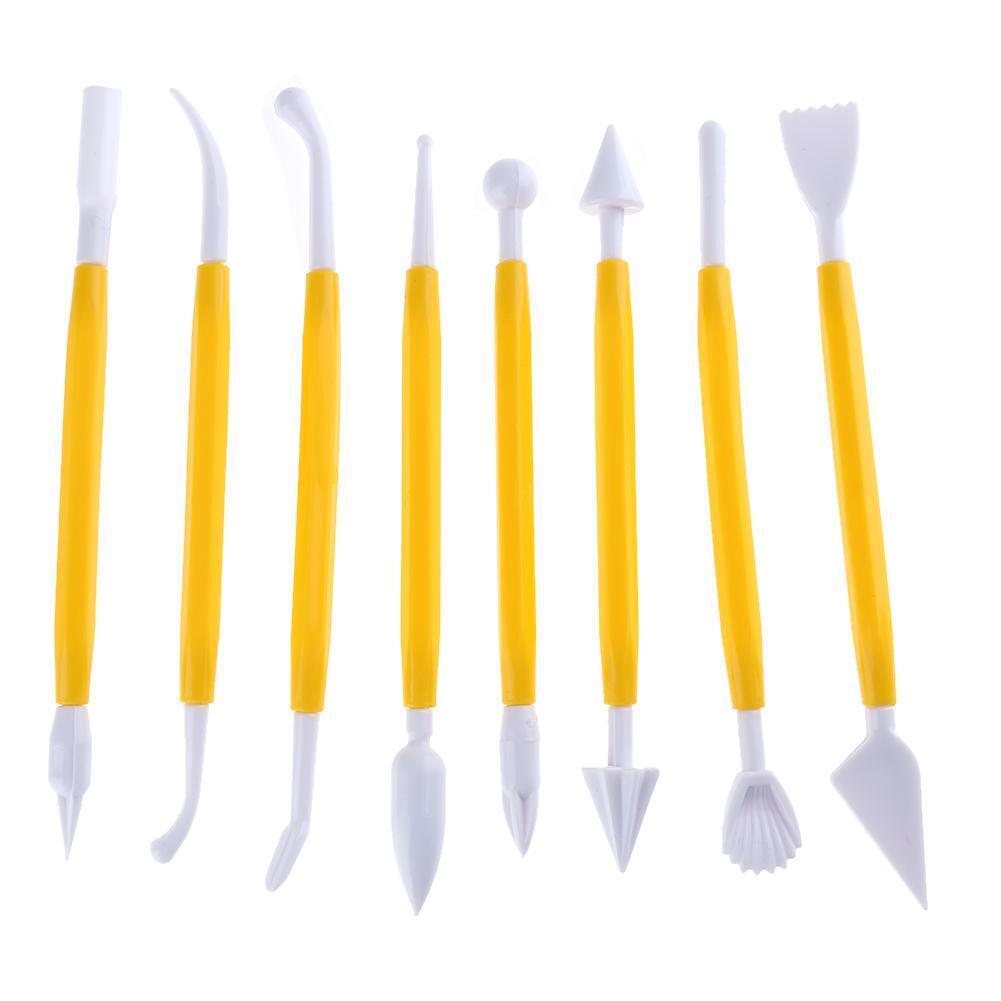 8pcs/set Embossing Double Heads Plastic Pottery Clay Sculpture Tools Carve
