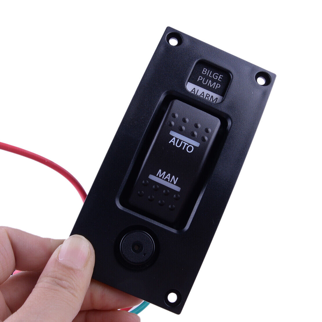 3-Way Bilge Pump Switch Panel Auto/Off/Manual & Circuit Breaker For Boat Marine