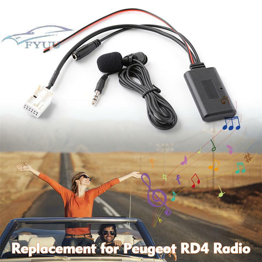 Car AUX Audio BT Adapter for Peugeot RD4 w/Microphone 12pin Connector Wireless