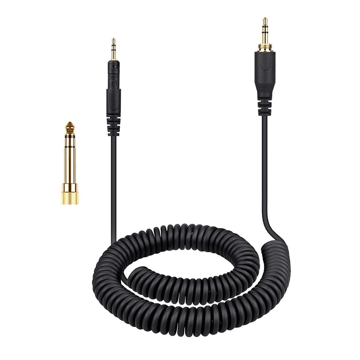 Coiled AUX Cord Replacement, with 6.35mm (1/4") Adapter 3 Meters Audio Cable for