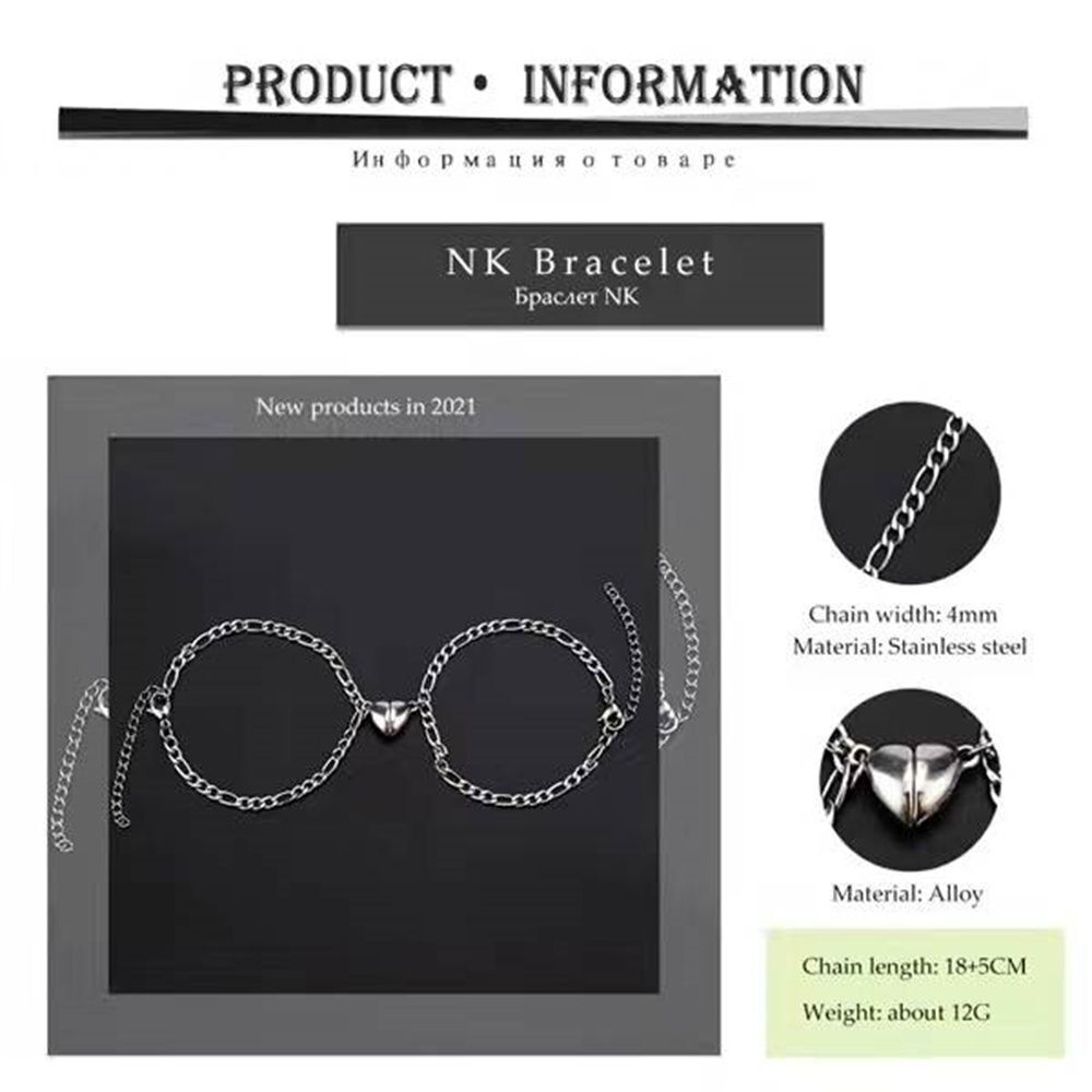 Charm Couples Bracelets Valentine's Day Jewelry Lover Chain Heart Bracelet