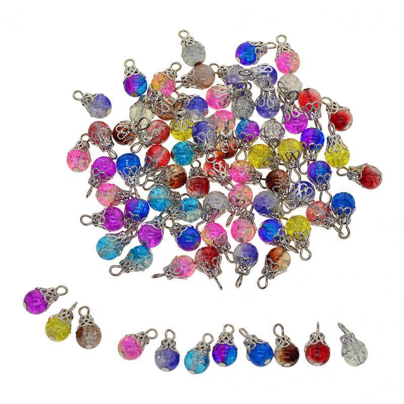 200x Crystal  Bead Charms Multicolor Gems Pendants Jewelry Making Decor