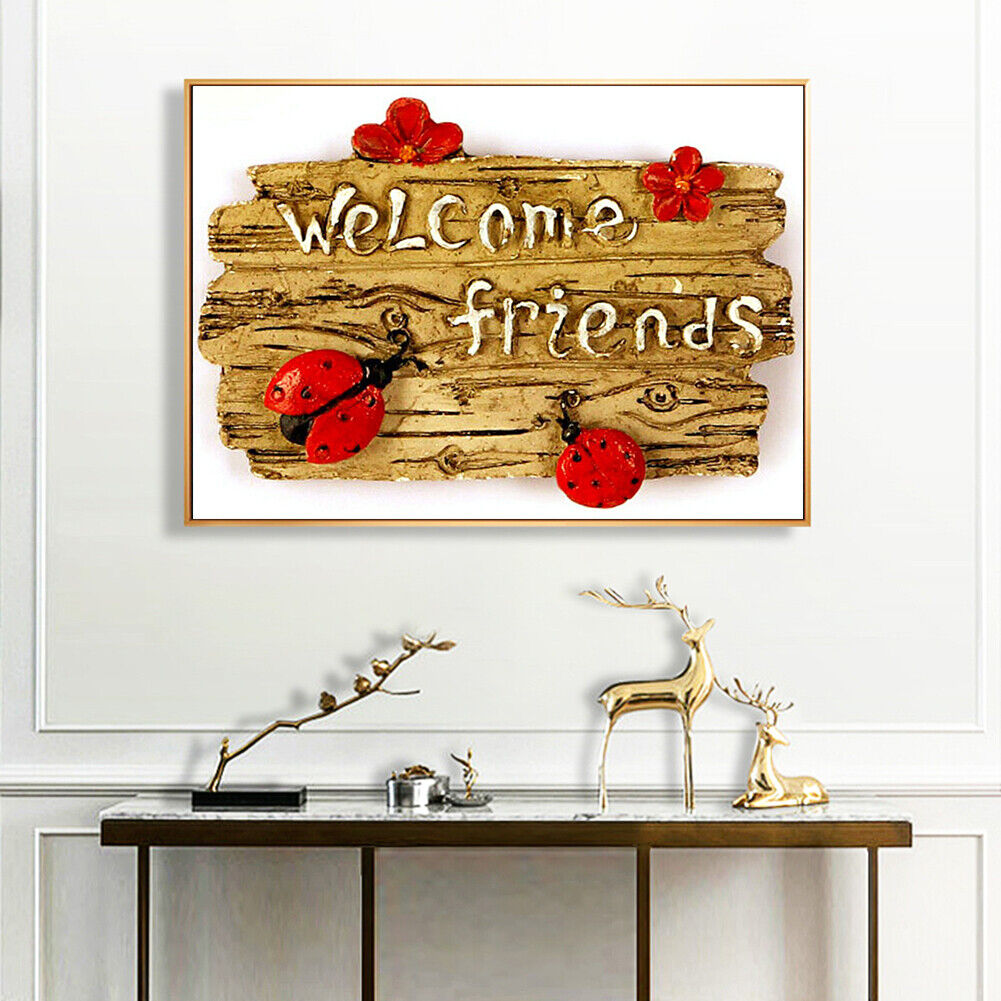 Welcome Friends 5D DIY Full Round Drill Diamond Painting Rhinestone Mosaic