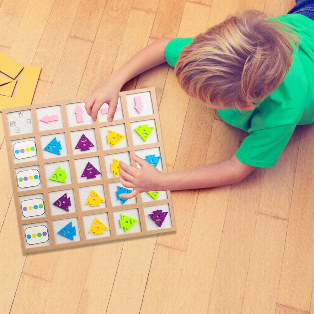 Educational Fish Direction Arrow Match Board Children Color Sensory Puzzle