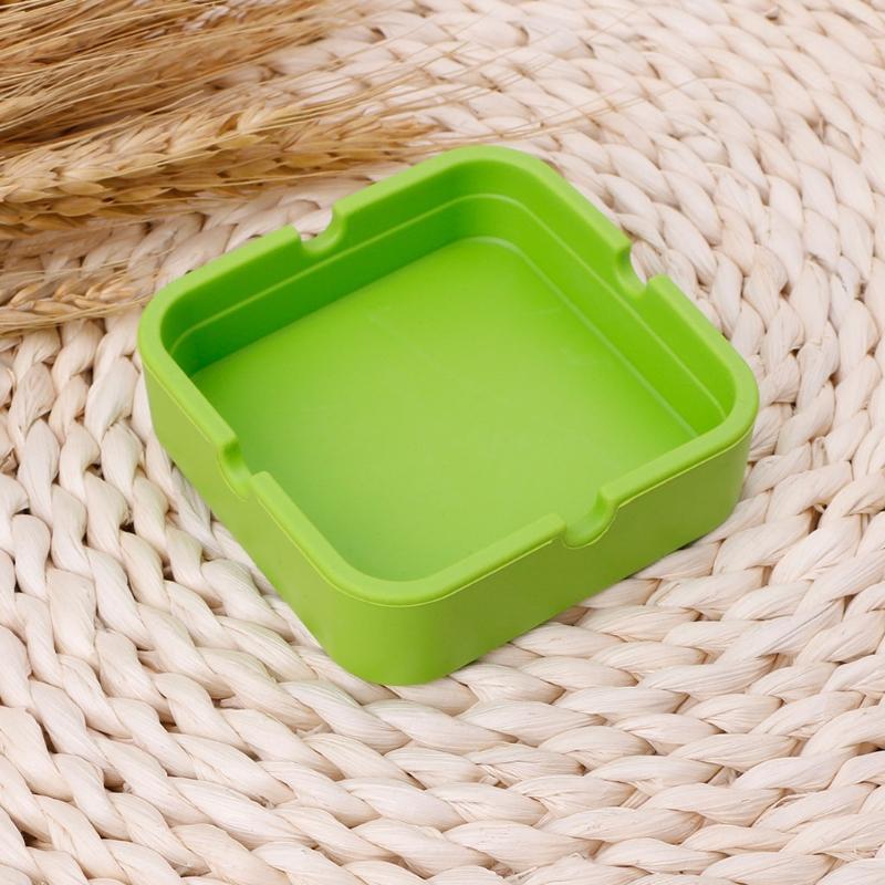 Square Silicone Ashtray Shatterproof Cigar Ash Storage Case Portable Easy Clean