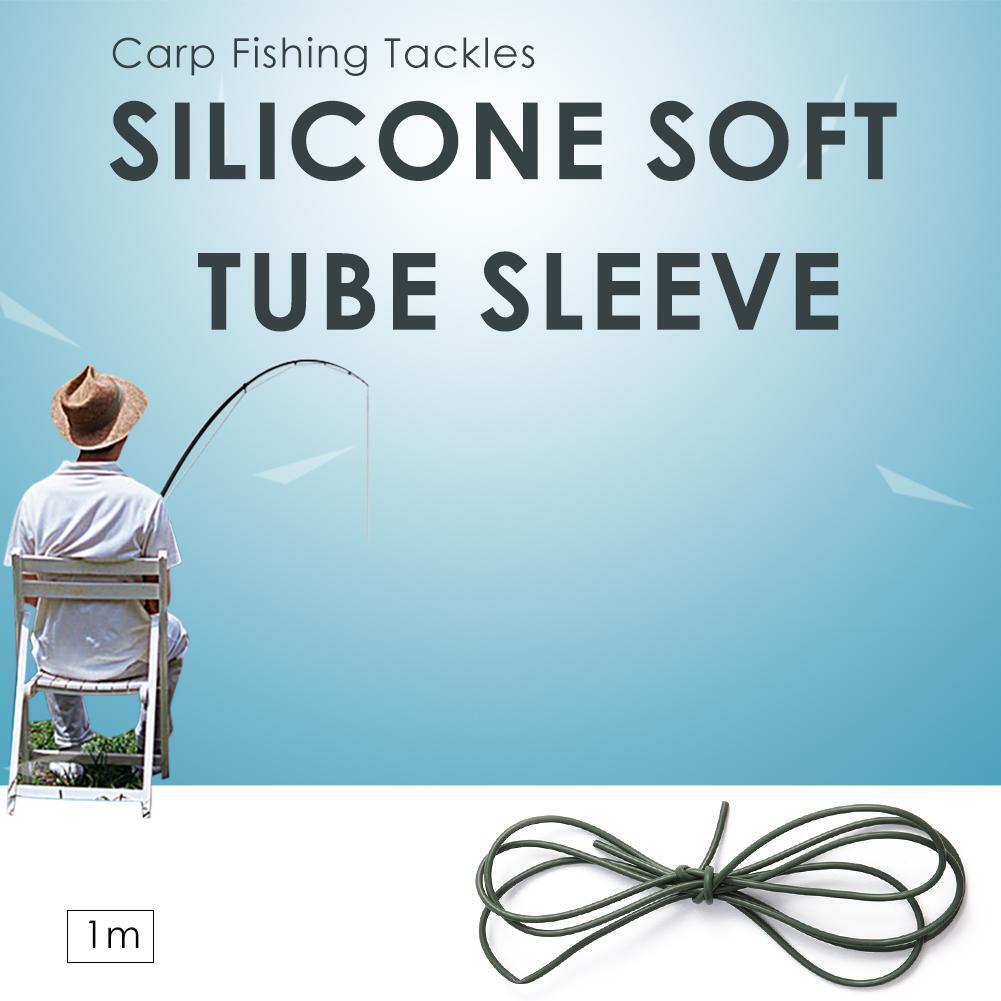 1m DIY Silicone Soft Rigs Tube Sleeve for Carp Fishing Tackles (Green)