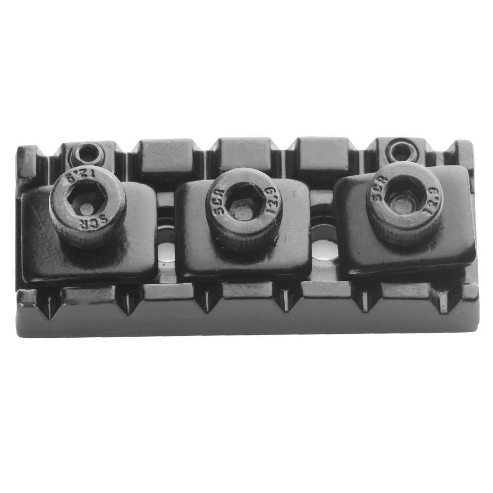 42.5mm Zinc Alloy Electric Guitar Locking Nut String Lock w/ Wrench(Black)