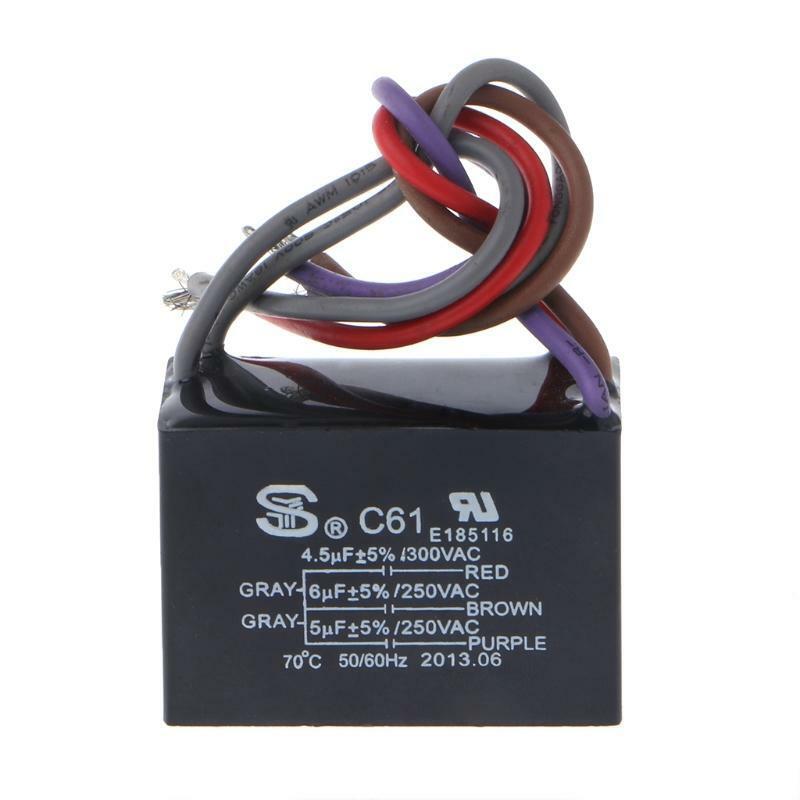 CBB61 Electrical Power Relay Connecting Capacitor 4.5uf+6uf+5uf 250V 5 Wire