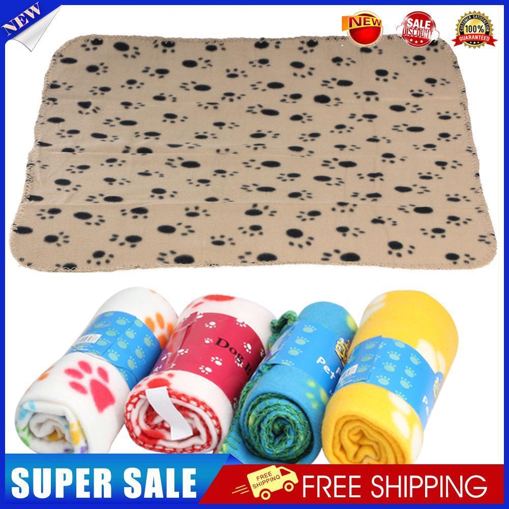 Soft Cozy Paw Prints Handcrafted Pet Fleece Blanket Brand New