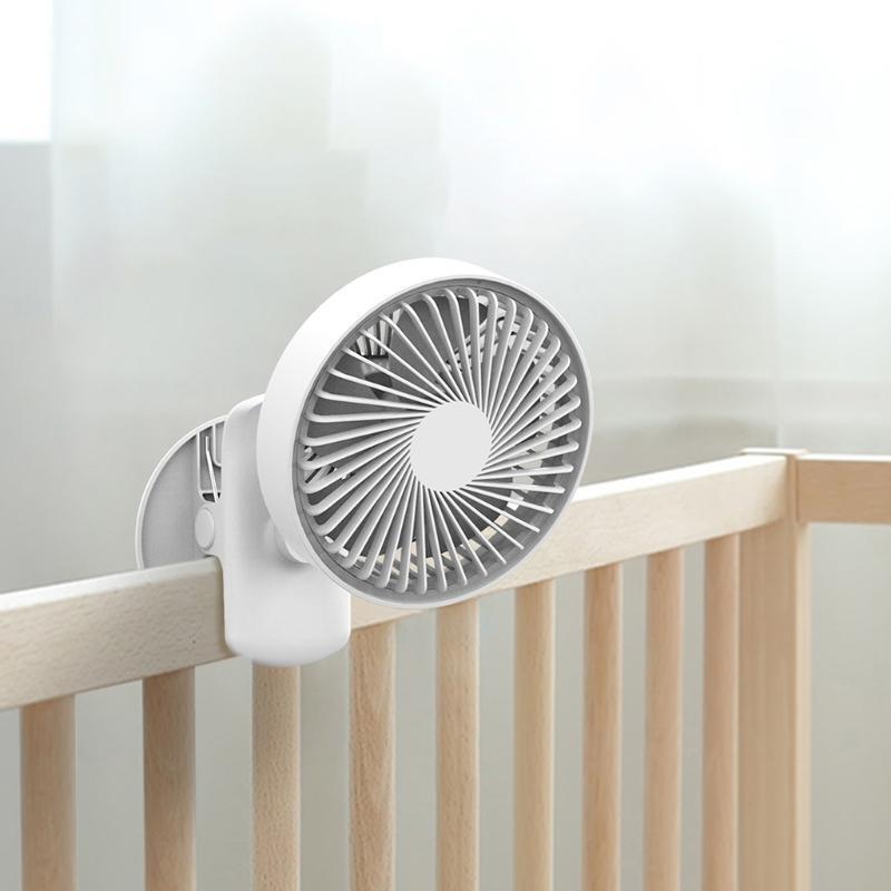 Personal Fan USB Table Fan Rotatable Clip on Fan 3 Speed With LED Warm Lamp