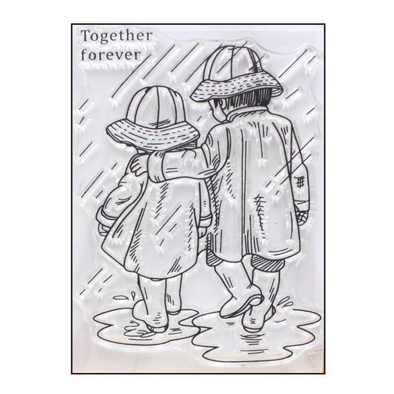 Exquisite Sweet Couple Clear Silicone Stamp Decorative Transparent Stamp Seal