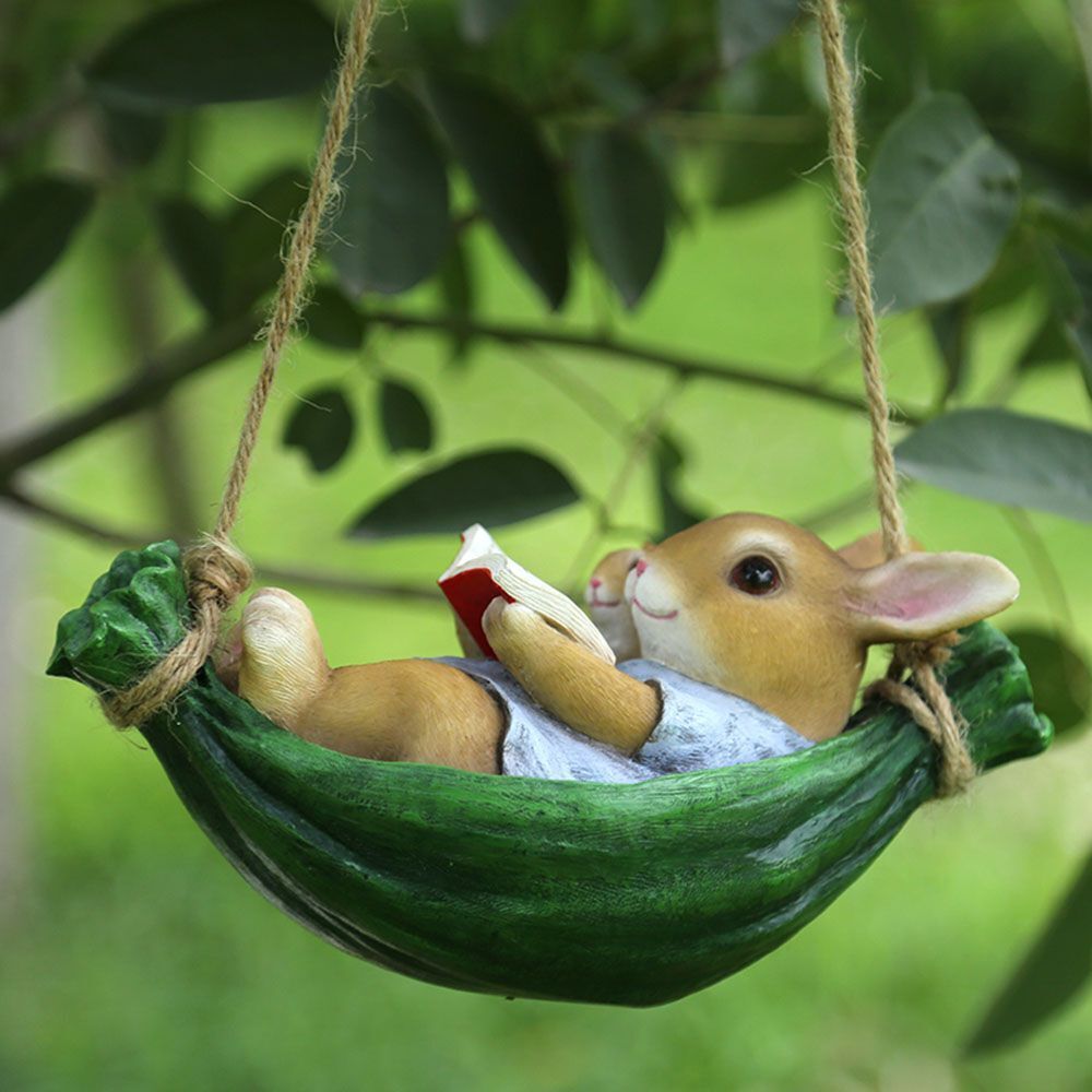 Ornament Rabbit Statue Swing Rabbit Garden Decoration Household Ornament