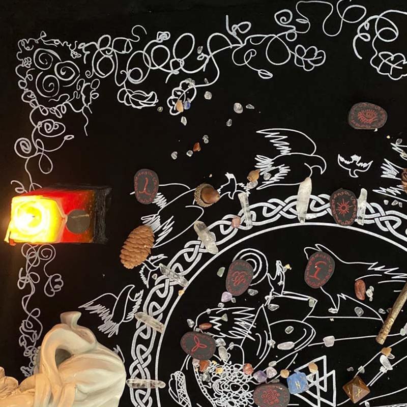 74x60cm Divination Altar Prayer Tablecloth Board Astrology Velvet Table Cloth