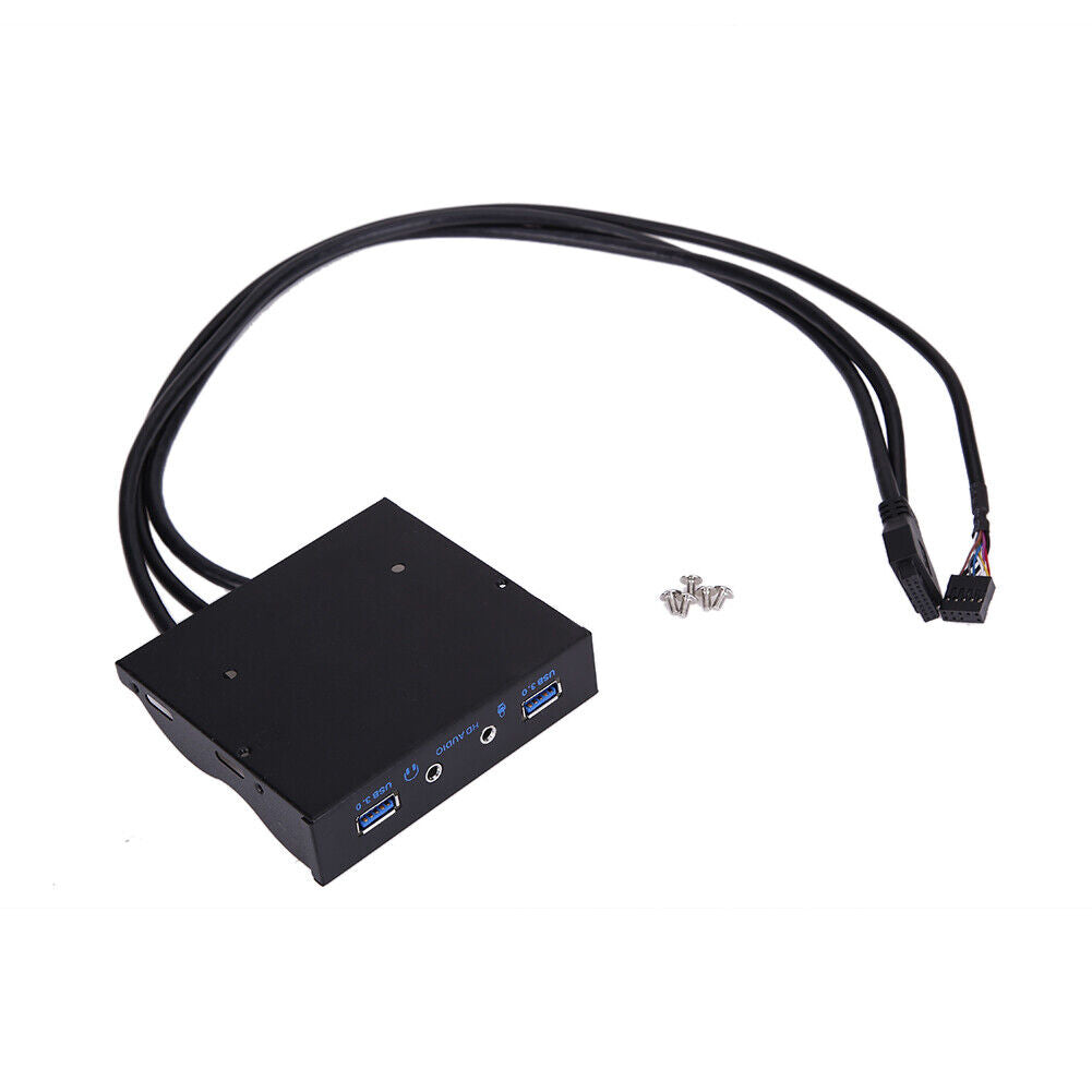 3.5" 20Pin to 2 USB 3.0 Port HUB + HD Audio PC Floppy Expansion Front Panel