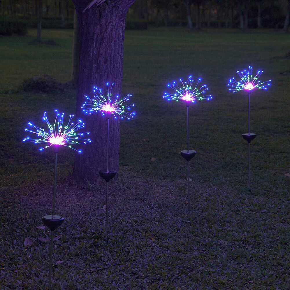 Waterproof Solar 90 LED Firework Ground Lawn Garden Light (Multicolor)
