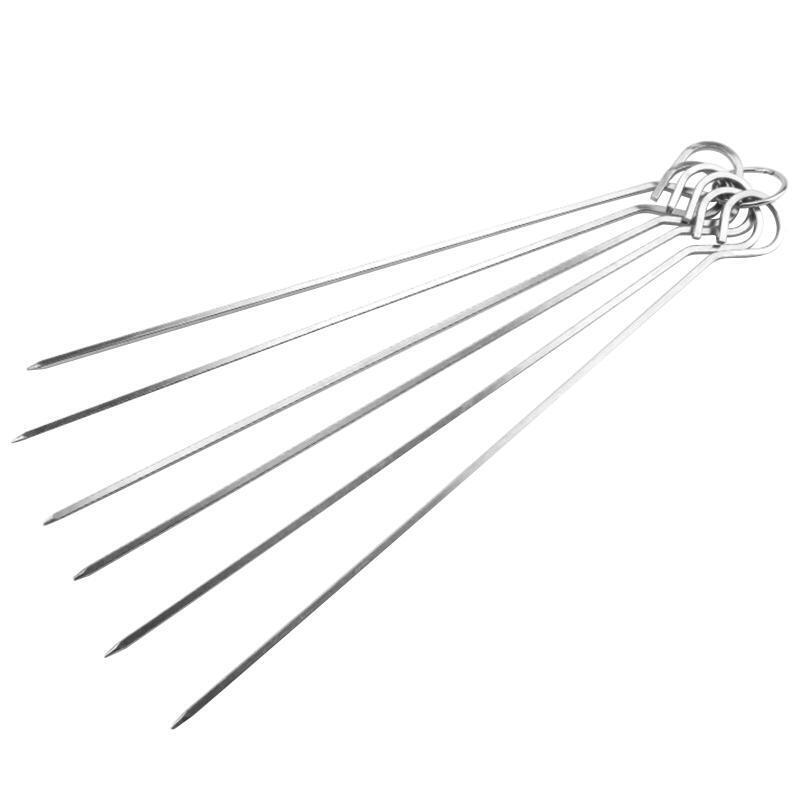 6 Pcs Kabob Skewers Stainless Steel Barbecue Prod Outdoor Picnic Reusable Needle