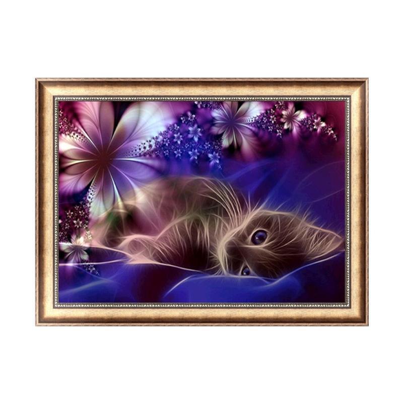 Cat Diamond 5D Embroidery Painting Cross Stitch DIY Craft Home Office Decor