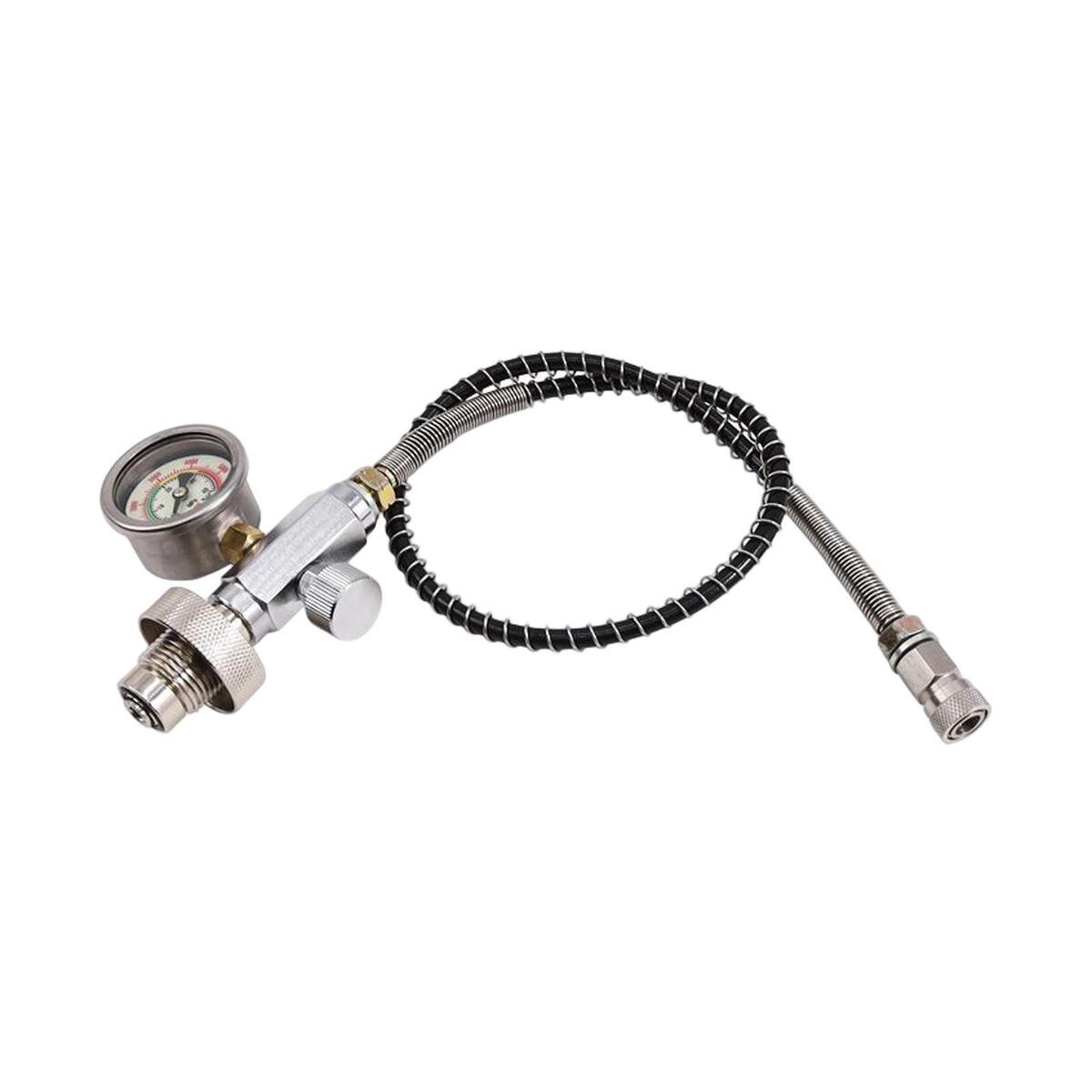 Fill Adapter with Gauge for Pcp Scuba Tank Diving Cylinder Inflation Valve