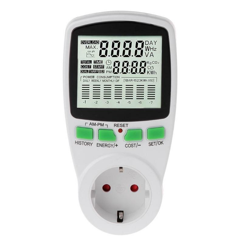 LCD EU Digital Meter Voltage Wattmeter Power Electricity Consumption Analyzer