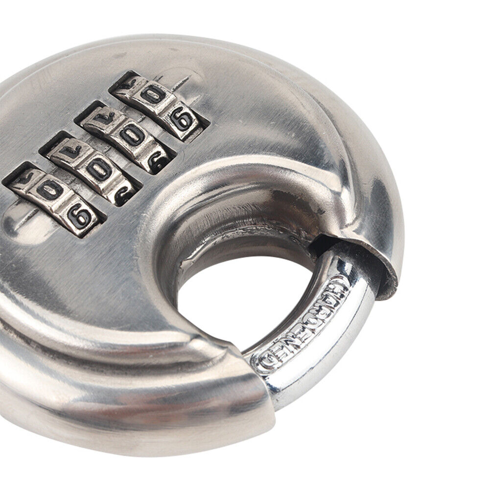 4 Digit Combination Discus Lock Keyless Stainless Steel Disc Padlock 70mm