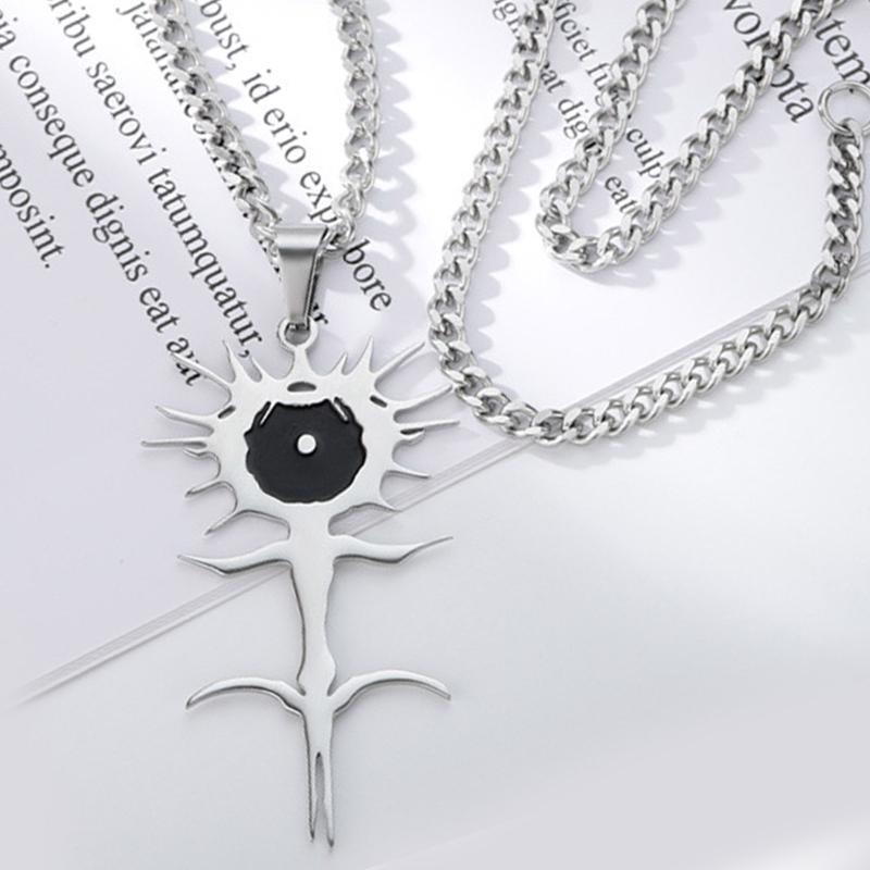 Sunflower Pendant Necklace Hip-hop Trend Multilayer Circle Chain Alloy Necklace