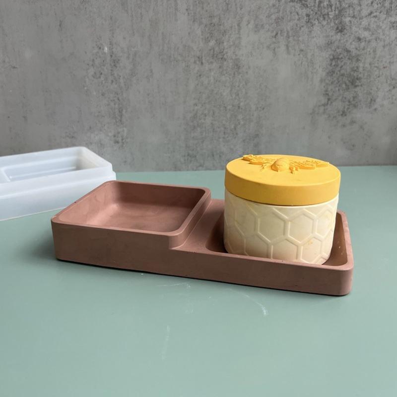 Silicone Tray Molds Diy Storage Box Molds for Cake Stands Diy Coaster Casting
