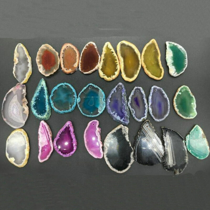 Natural Agate Slices Geode Polished Slab Brazil Crystal Quartz Ornaments Random