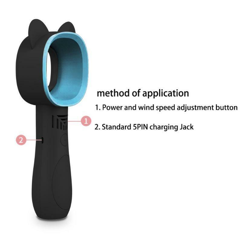 Portable 3 Speed Adjustable Bladeless Fan USB Handheld Desktop Airflow Cooler
