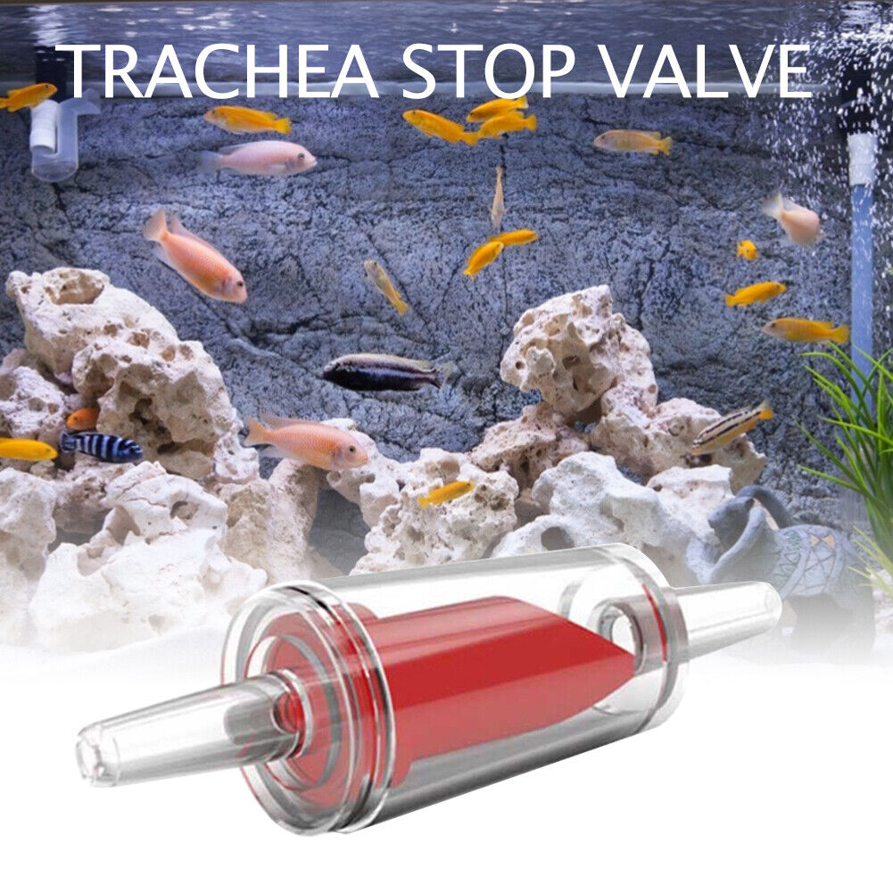 10pcs Tracheal Check Valve Fish Tank Aquarium Non Return Air Pump (Red L)