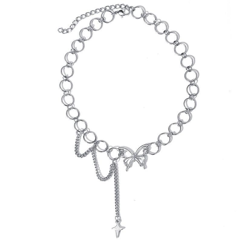Ins Cold Wind Hip-hop Design Clavicle Chain Temperament Net Red Circle Necklace
