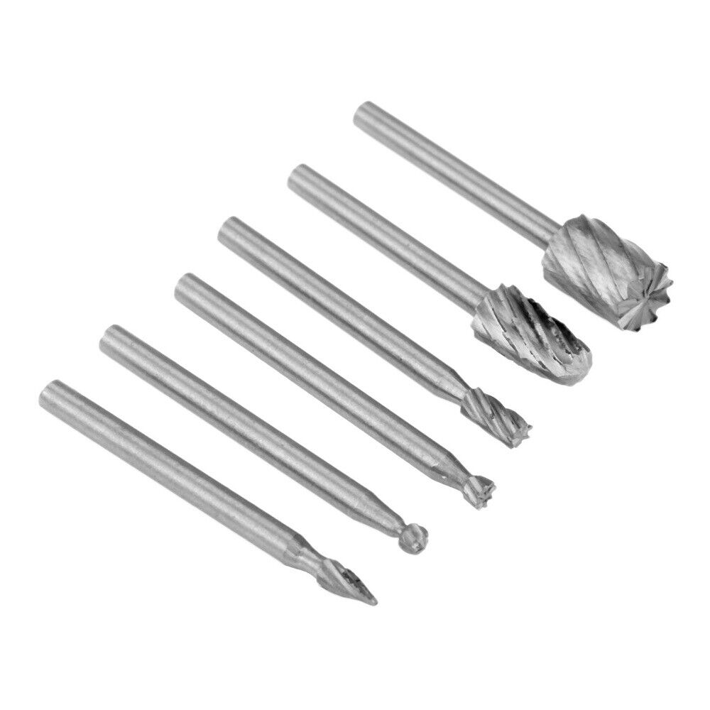 Engraving Wood Cutter Rotary Burr Routing Router Bits Files Carving Tool 6pcs