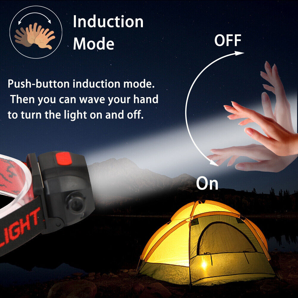 Powerful LED Headlamp USB COB Waterproof Outdoor Sensor Work Light Torch