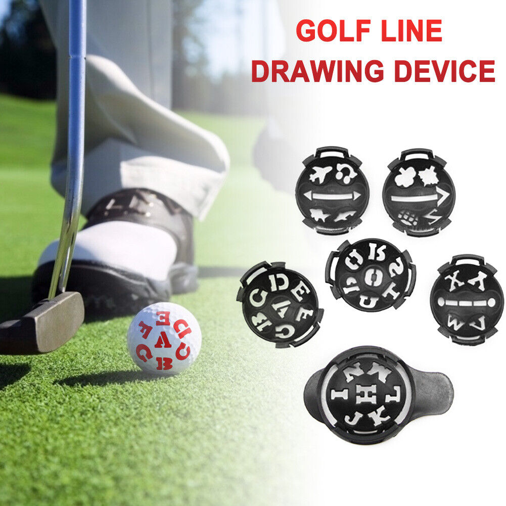 7pcs Golf Ball Liner Drawing Alignment Marker Golf Training Aids (Black)