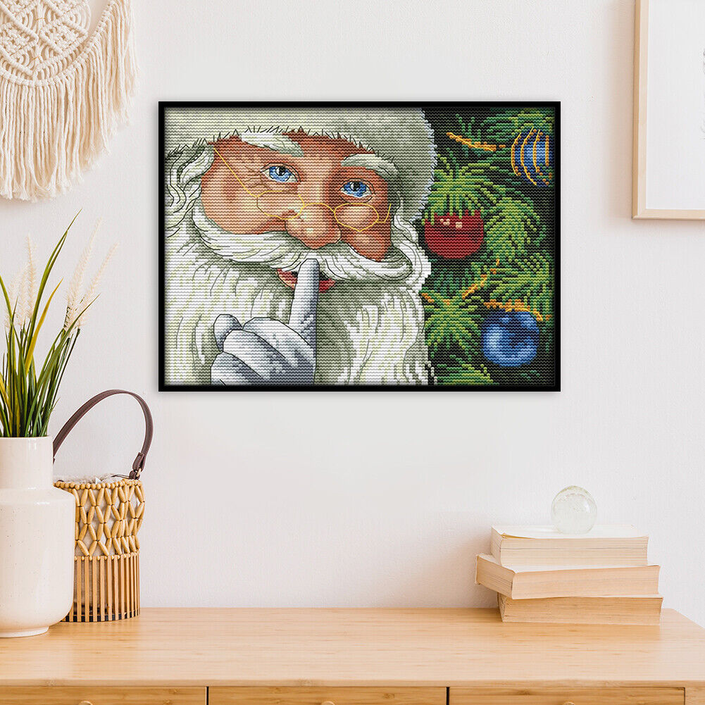 Full Cross Stitch 14CT Santa Claus Counted Embroidery DIY Needlework Kits