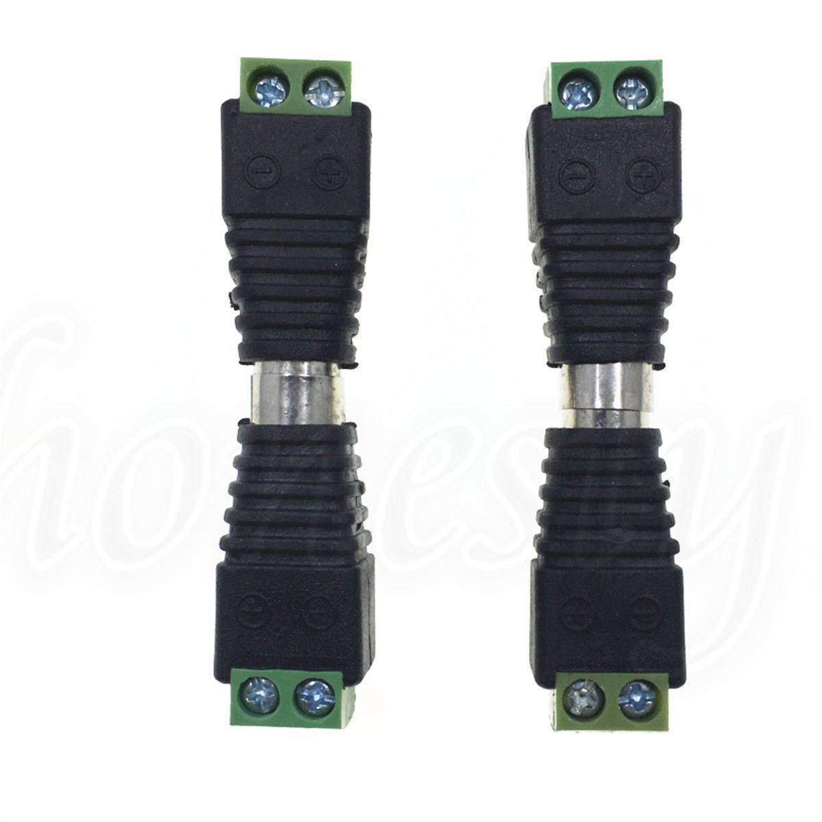 2 Pairs Speaker Wire cable to female & male RCA Connector Adapter Jack Plug LED