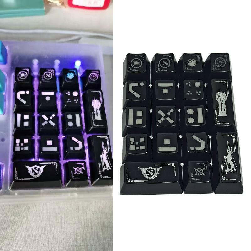 17-Key RGB Backlight Keycaps Top Printed Two-Shot Durable for Cherry MX Switches