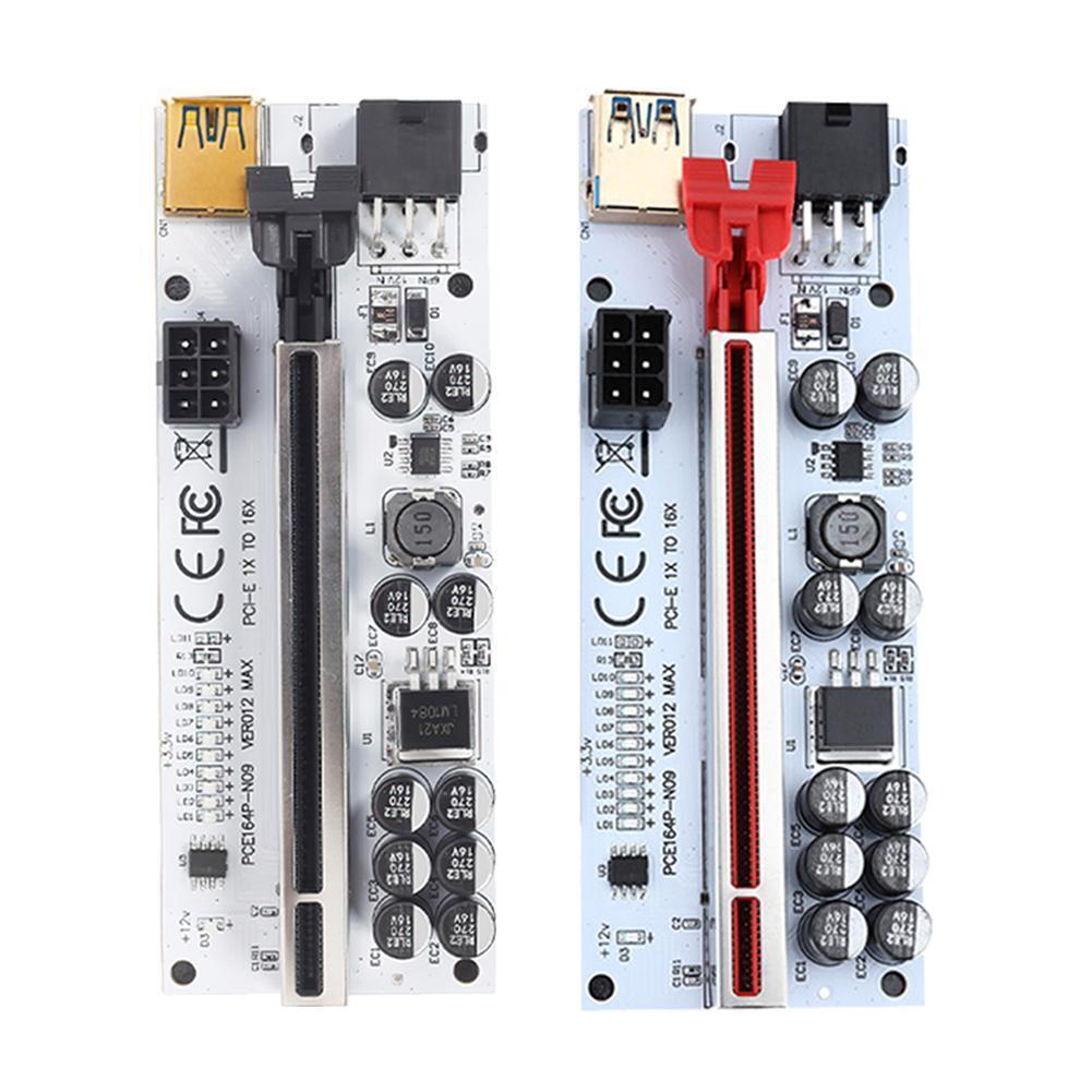 VER012 Max PCI-E Riser PCI Express 1x 16x Adapter Extension Cable (Black)