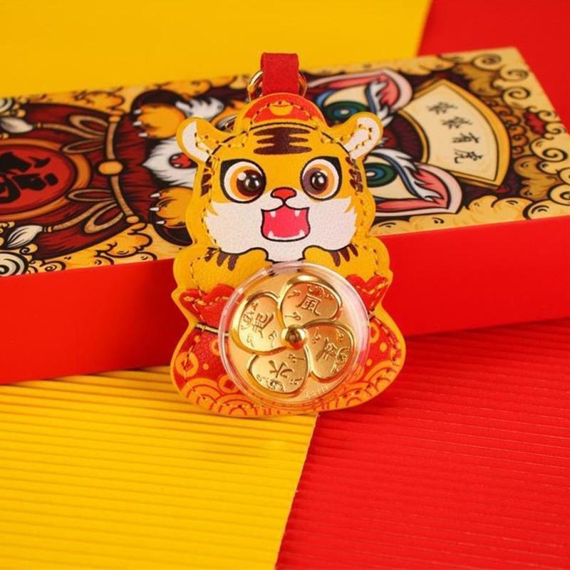 PU Leather Tiger Pendant Tiger Year Lucky Mascots Cartoon Animal Pendant