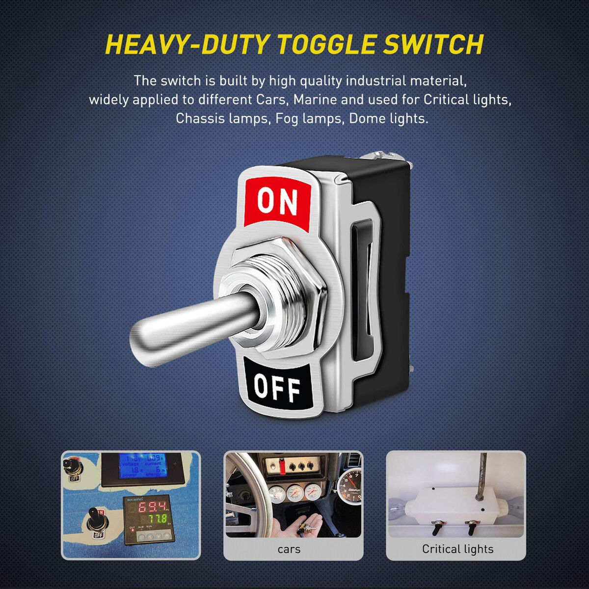 2 Terminals ON OFF Power SPST Rocker Toggle Switch for Car RV Marine Boat