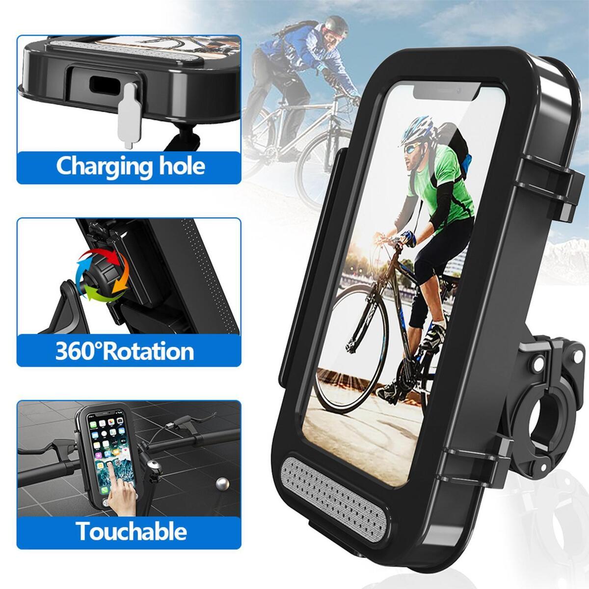Shiwaki Waterproof Bicycle Motorcycle Handlebar Smart Phone Holder Case