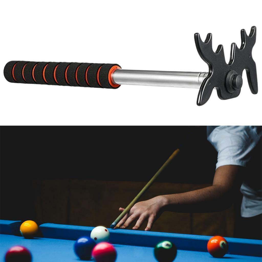 Billiards Pool Cue Stick with Removable Plastic Bridge Head Accessory