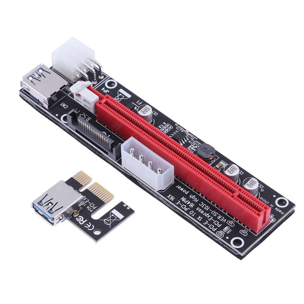 4pin 6pin SATA Power PCI Express 1x to 16X Riser Extender Card for Mining